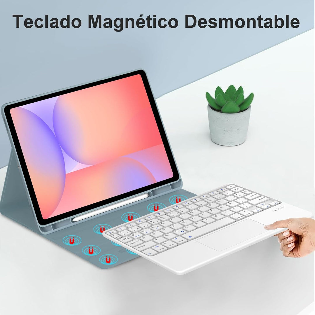 FOGARI Tastatur mit Touchpad für Samsung Tab S10 Lite/S10 FE / S9 FE 27,6 cm (10,9 Zoll), Schutzhüll