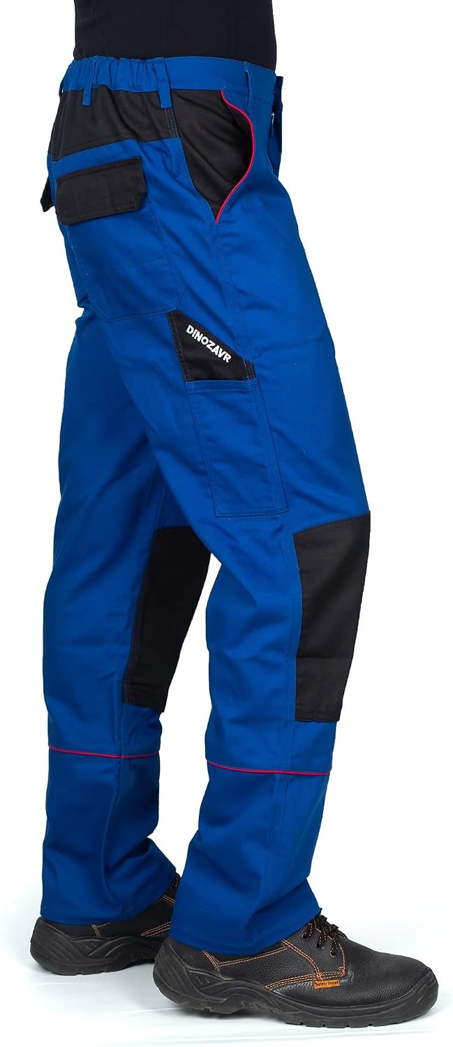 DINOZAVR Fortum Lange Herren-Arbeitshose - Männer Cargo-Bundhose mit Knietaschen - Königsblau EU62 6