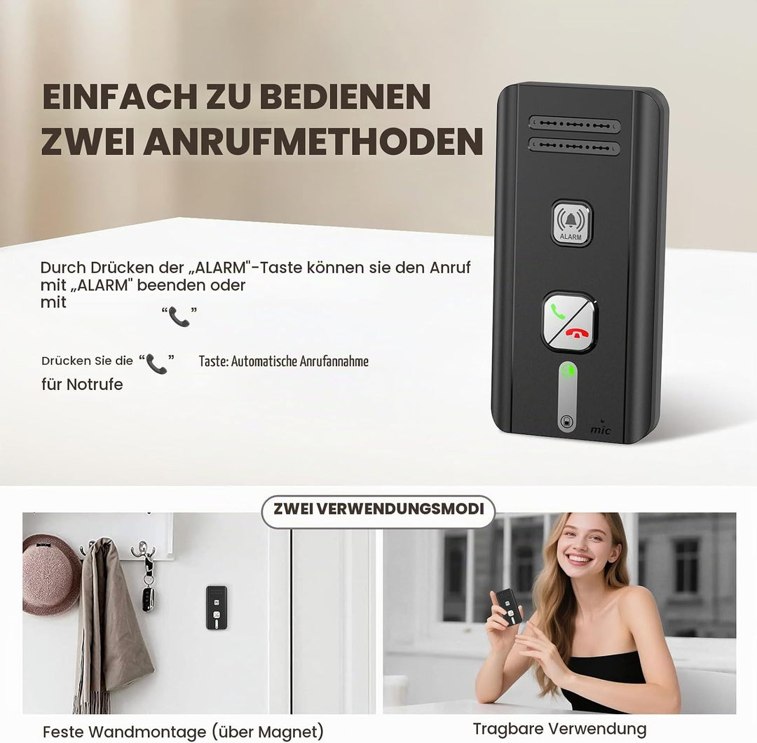 Gegensprechanlage 2er-Pack, 2 Wege Gegensprechanlage Funk, Intercom System für Zuhause, 500M Kabello