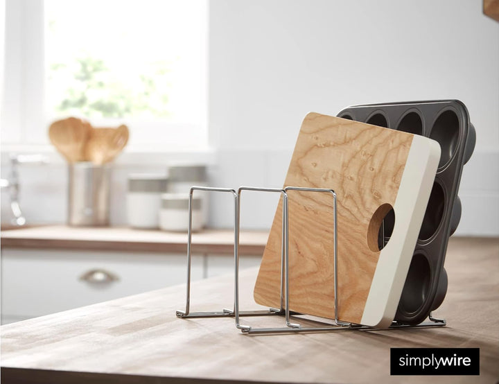 simplywire – Backblech- und Schneidebrett-Gestell – Pfannenaufbewahrung – Küchenschrank-Organizer –