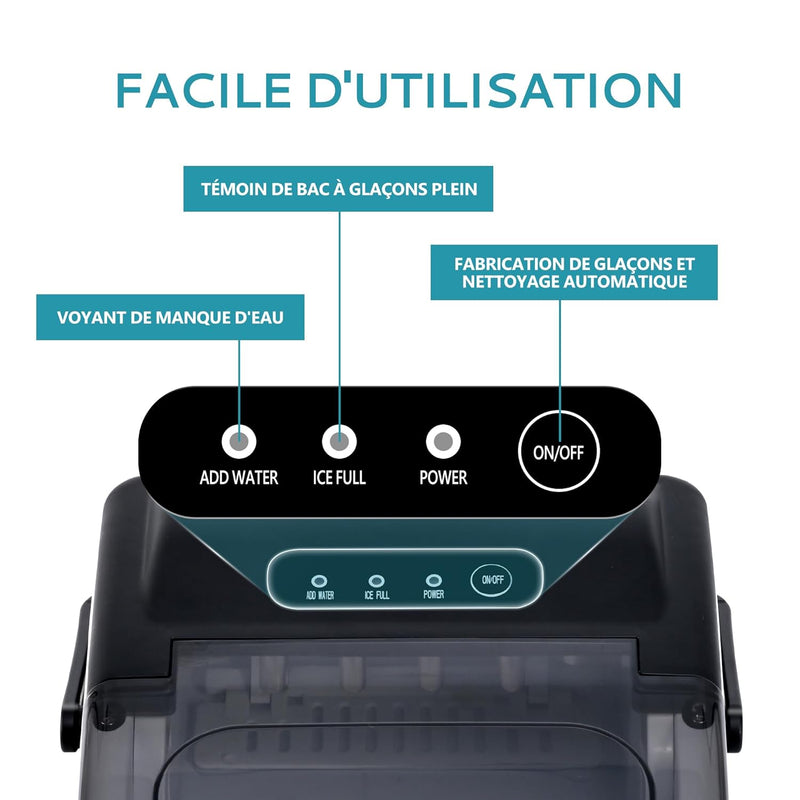 EUHOMY Eiswürfelmaschine, 12 kg in 24 Stunden, 9 Eiswürfel in 8 Minuten, Edelstahl, leistungsstarke