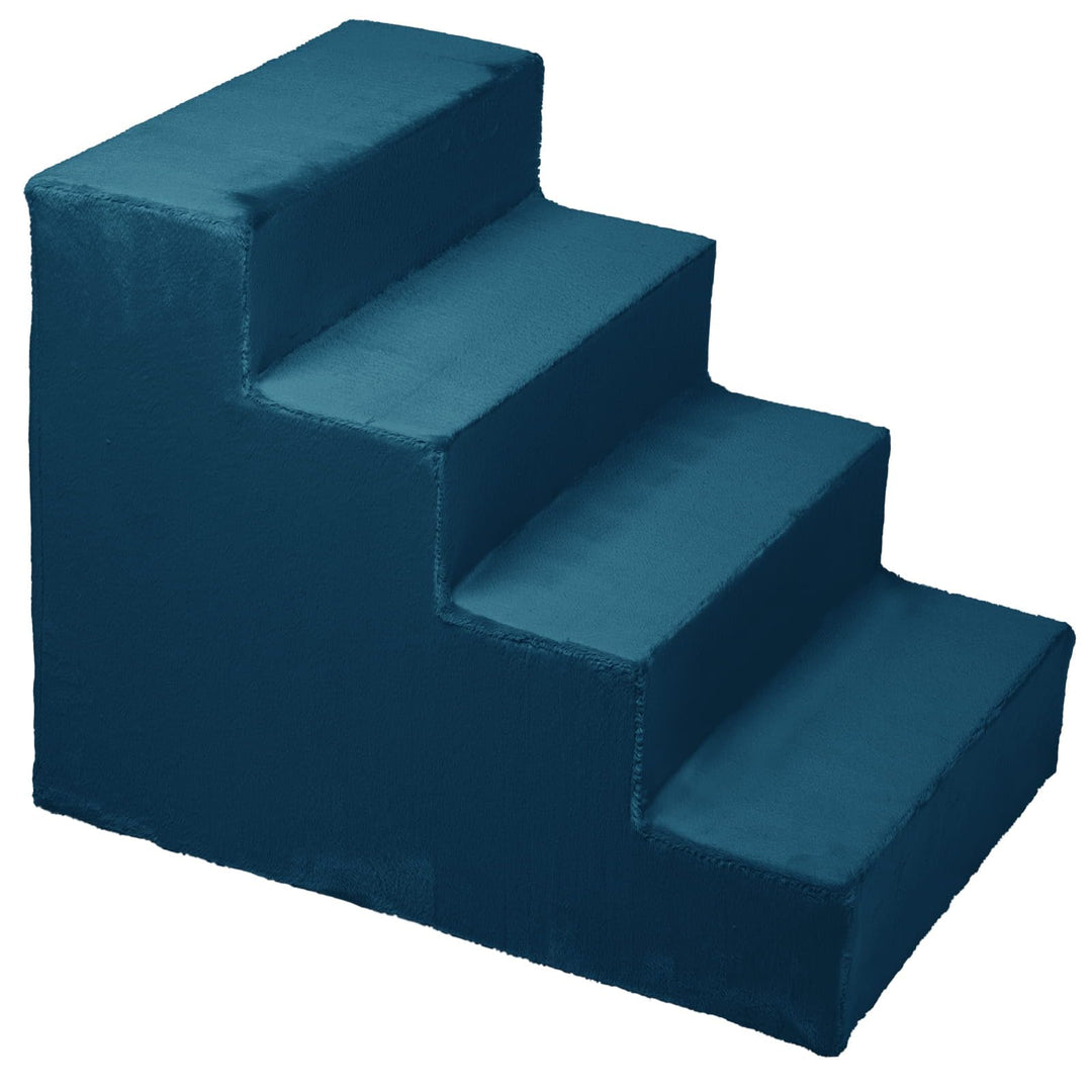 Mg Design Hundetreppe 4 Stufen in Blau – Stabiler Holzrahmen, gelenkschonend, leicht &amp; mobil, für So