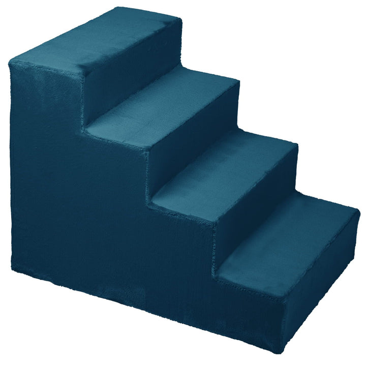 Mg Design Hundetreppe 4 Stufen in Blau – Stabiler Holzrahmen, gelenkschonend, leicht &amp; mobil, für So