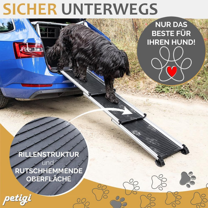 Auswahl Hunderampe für Auto, Aluminium, Hunde Rampe, Hundetreppe, SUV, rutschfest, Belastbarkeit 70
