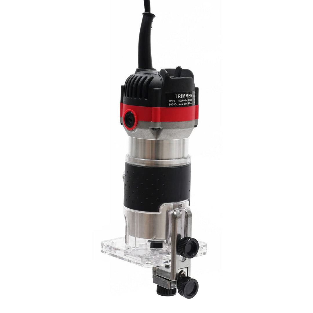800W Elektrische Oberfräse Trimmer 1/4" Holz Router 220V, tragbarer Handpalmenfräser für die Holzbea