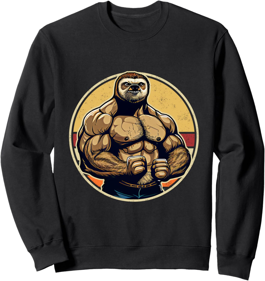 Bodybuilder Faultier Lustiges Bodybuilding Faultier Fitness  Sweatshirt