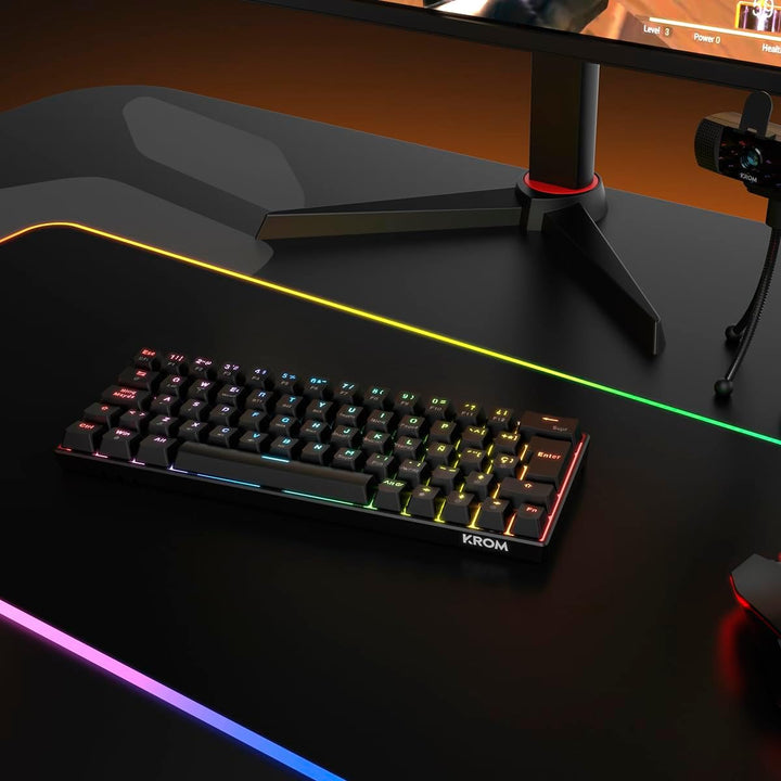KROM KYARA - Mechanische RGB-Gaming-Tastatur, Bluetooth 5.0, 2,4 GHz und USB, Design im 60 Prozent-F