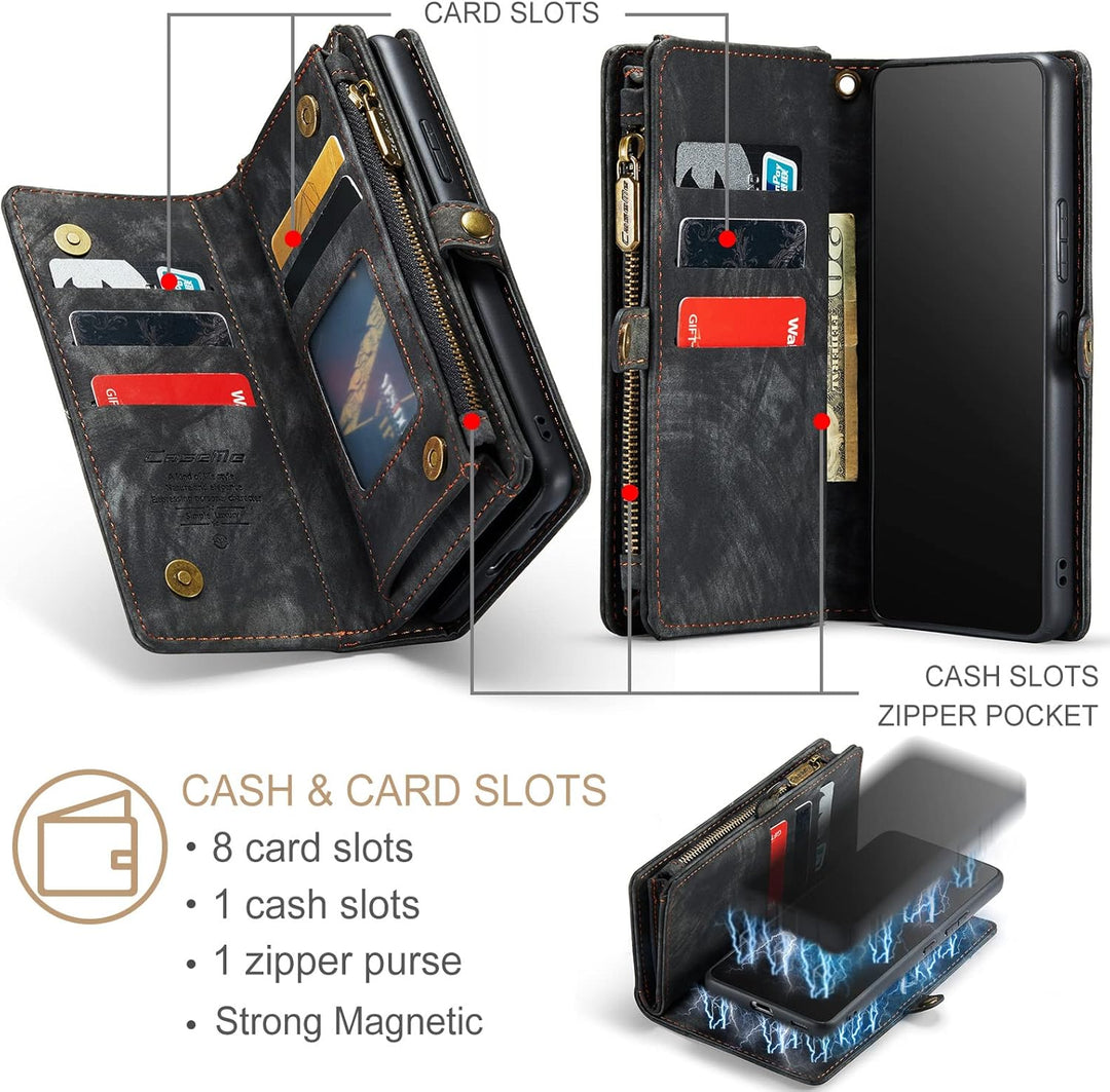 UFinetech Samsung A53 Hülle, Stossfest TPU Leder Flip Tasche Samsung Galaxy A53 5G Handyhülle, Magne