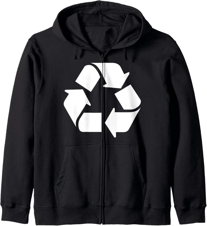Nerdy Leonard Weisses Recycling-Logo Tag der Erde der Umwelt Kapuzenjacke