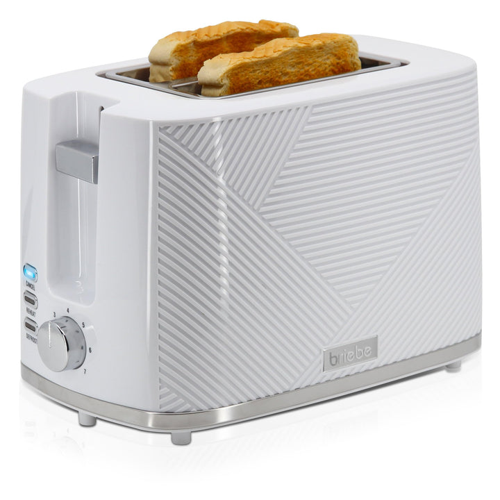 Briebe Elegance Brotor, breiter Schlitz, 2-Scheiben-Toaster, 7 Röststufen, Aufwärmfunktion, Abbreche