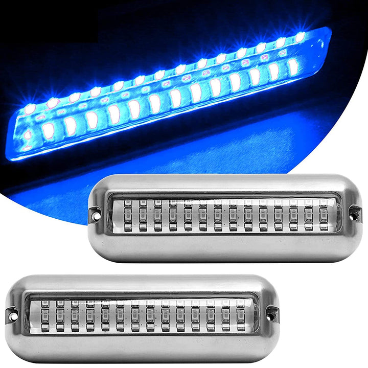 Greluma 2 Stk 42 LEDs Boots Unterwasser LED Leuchten, Marine Pontons Unterwasser Boots Heckleuchte,