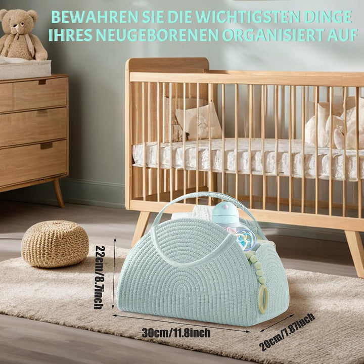 Wickeltasche Organizer, Baby Windel Caddy Korb, Tragbarer Aufbewahrungskorb für den Wickeltisch, Wic