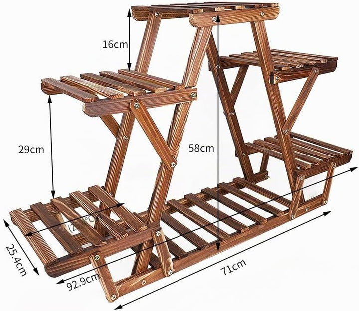 unho Blumenregal Blumentreppe 6 Ebenen Pflanzentreppe für Indoor Balkon Wohzimmer Outdoor Garten Dek