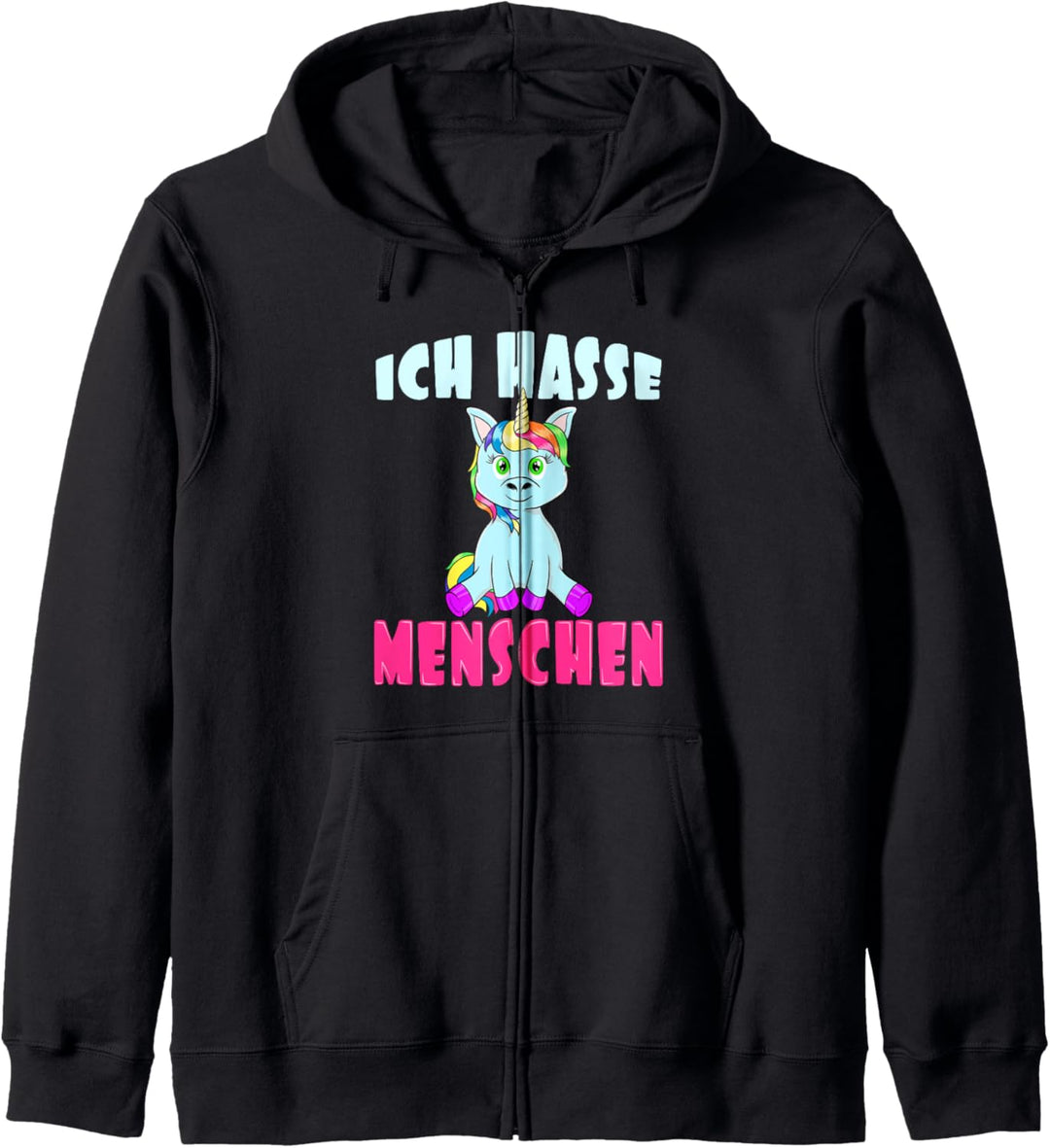 Ich hasse Menschen Einhorn Unicorn Geschenk für Menschenhass Kapuzenjacke