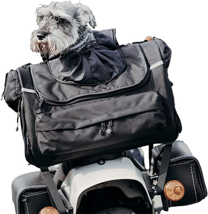 DEEMEED PETBAG Motorradtasche für Hunde und Katzen (5-8 kg), wasserdicht, tragbar, dreifach belüftet