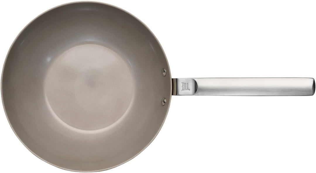 Fiskars Norden Steel Wok, Ø 28 cm, Für alle Kochfelder geeignet, Mit Antihaftbeschichtung, Edelstahl
