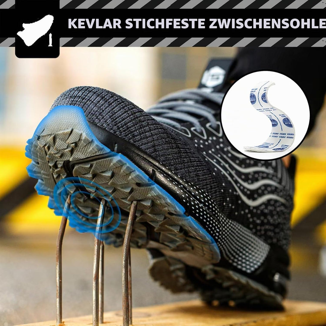 ISOOUS Sicherheitsschuhe Herren Damen Arbeitsschuhe Leicht Atmungsaktiv rutschfest Stahlkappe Schutz