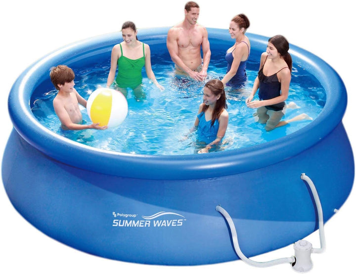 VDP Summer Waves Fast Set Quick Up Pool 457x84cm Swimming Pool Familien Schwimmbad mit Filterpumpe +