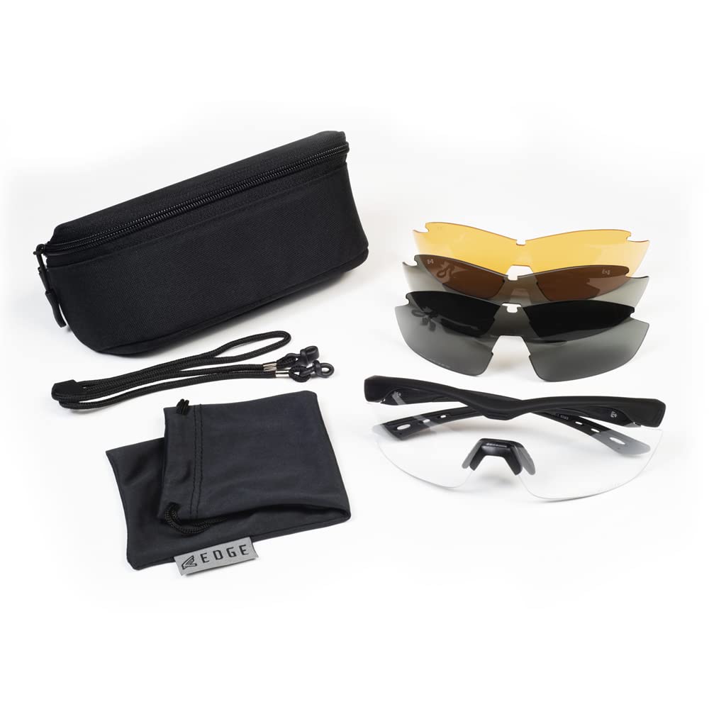 Edge Tactical Eyewear Ho611 Overlord Kit mit 4 Gläser-Sets mit polarisiertem Rauch, transparent