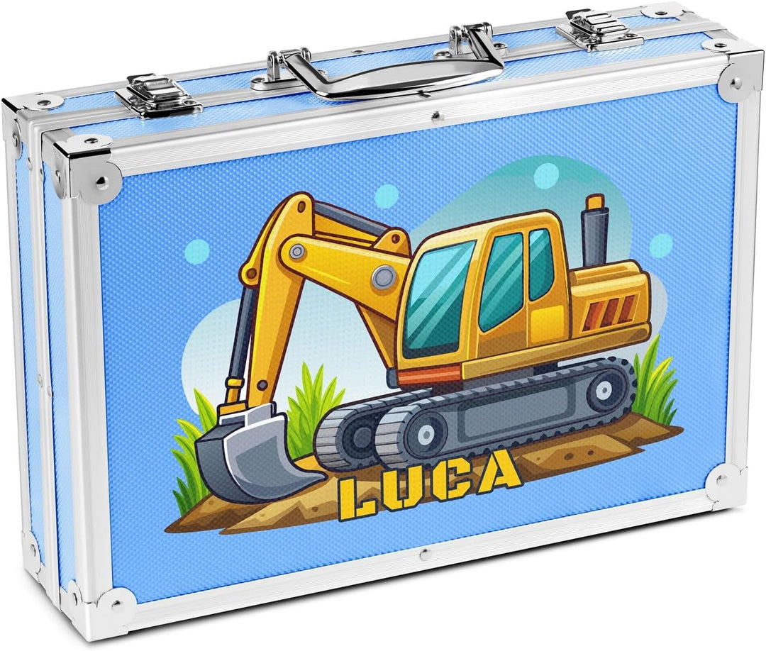 Maverton personalisiertes Kunstset für Kinder - 118-teilig Malkoffer - Buntstifte Koffer Set - Gesch