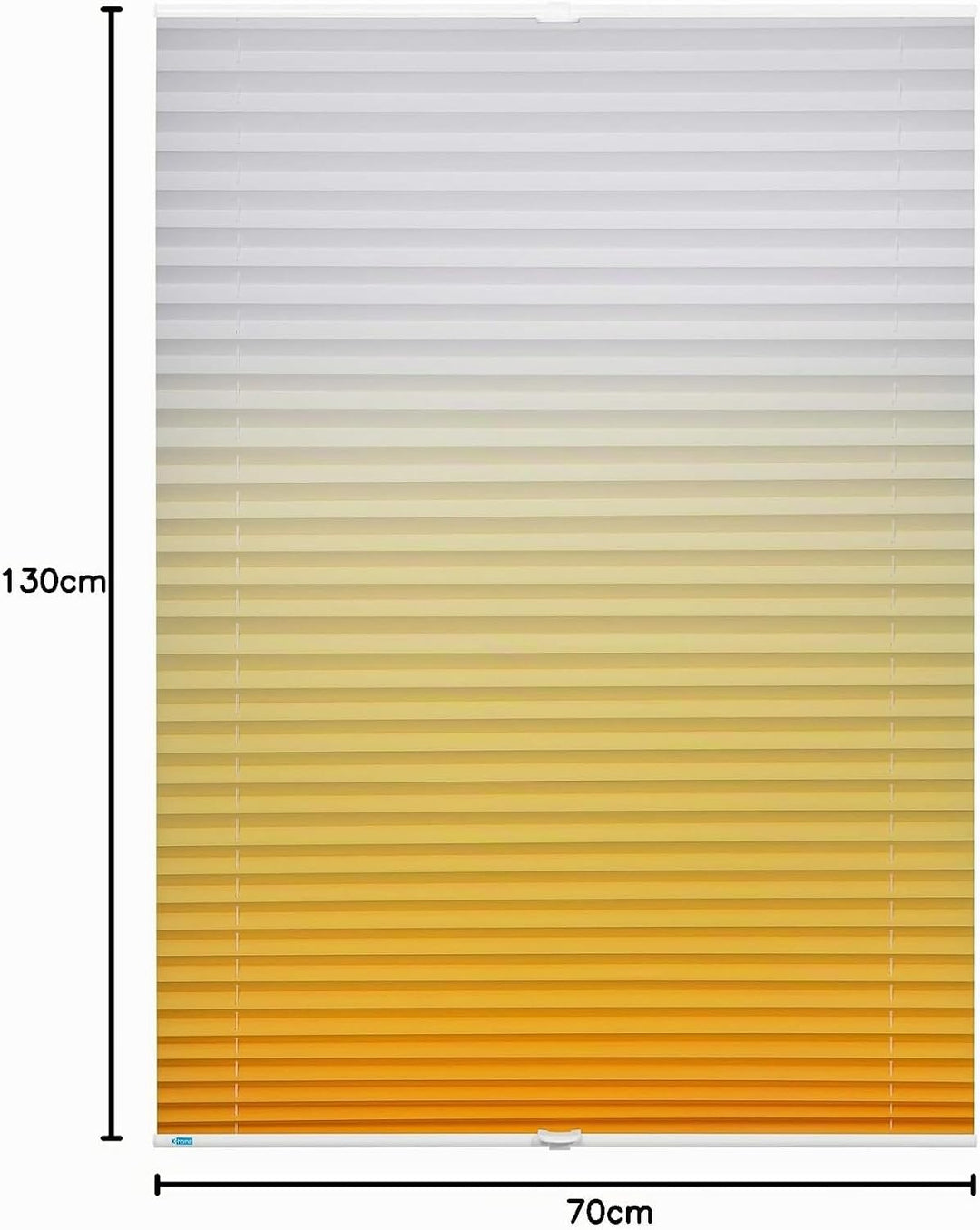 K-home Klemmfix-Plissee Farbverlauf Gelb 70cm x 130cm (B x L) 70 x 130 cm Gelb, 70 x 130 cm Gelb