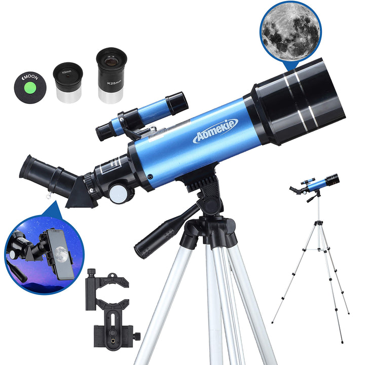 Aomekie Teleskop Astronomie 70/400 Fernrohr Teleskop für Kinder Einsteiger Amateur-Astronomen mit Al