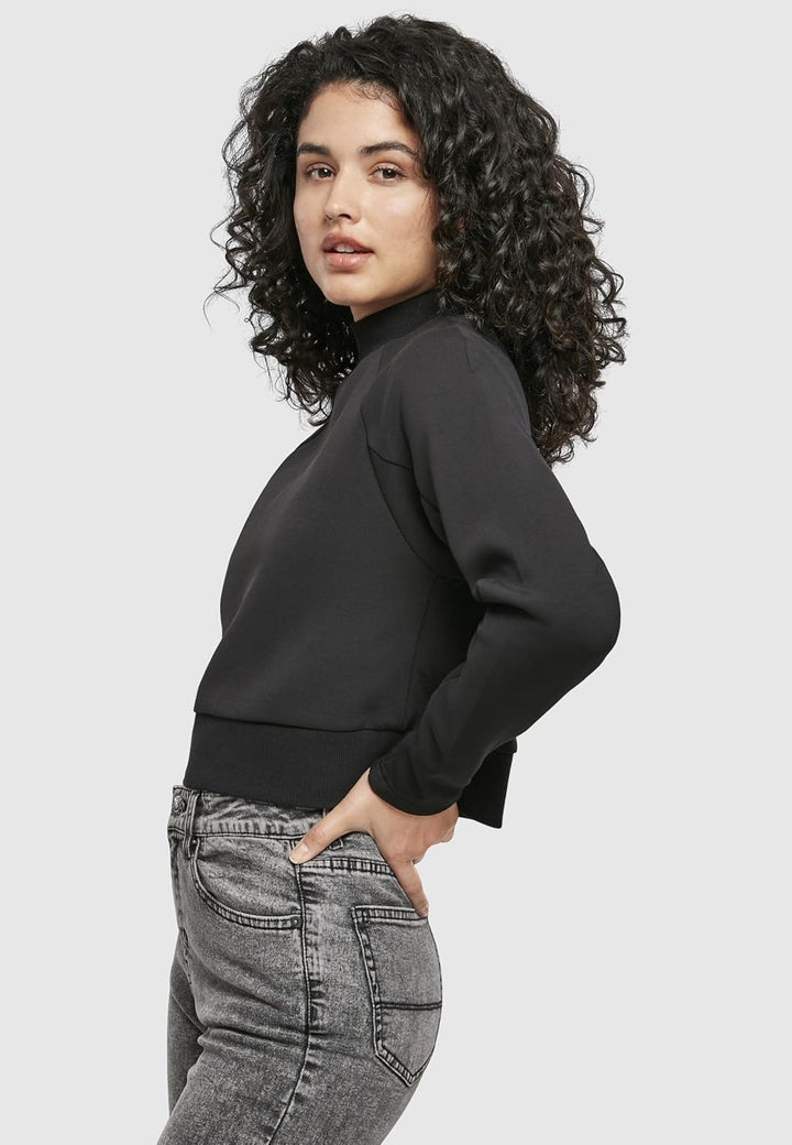 Urban Classics Damen Tb3782-ladies Interlock Short Turtleneck Crew Sweatshirts XS Schwarz, XS Schwar
