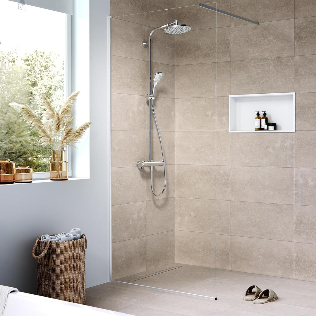 hansgrohe 56169000 RainDrain Compact Duschrinne 900 befliesbar für Flache Installation Komplettset D