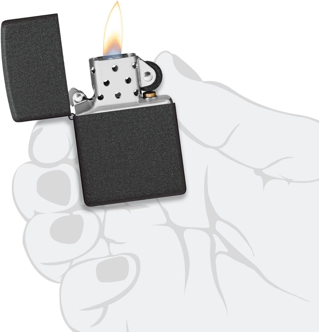 Zippo 236 outdor Black Crackle Lighter, Feuerzeug A 1 - Pack, A 1 - Pack