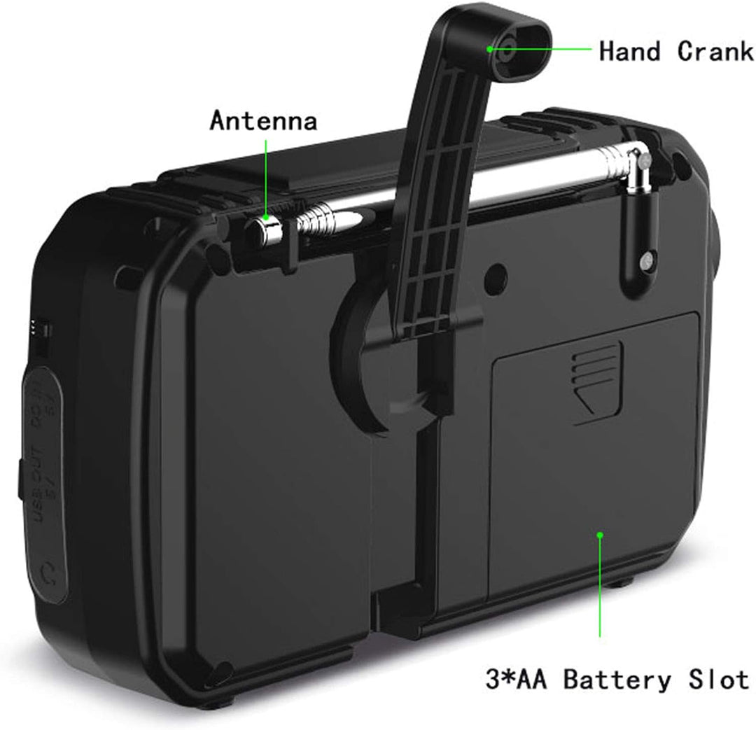 Kavolet Solar Radio, Digitales FM AM WB Kurbel Radio Outdoor Notfall Solar Handkurbel Radio Taschenl