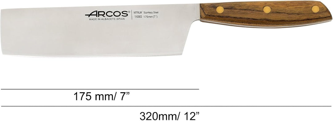 Arcos Nordika Serie - Usuba Messer - Edelstahl NITRUM - Klinge 175 mm - Griff aus 100% natürlichem O