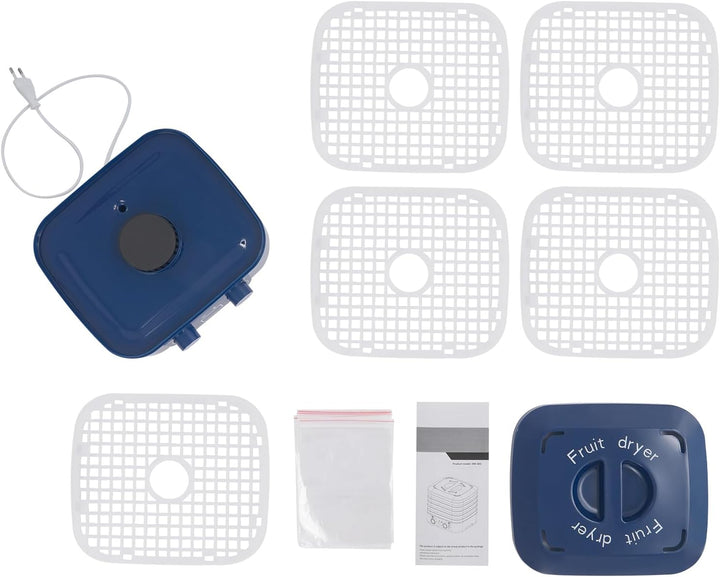 160 W Küchenminis Dörrautomat Dörrgerät mit 5 Tabletts &amp; 5x Versiegelte Frischhaltebeutel,LED-Anzeig