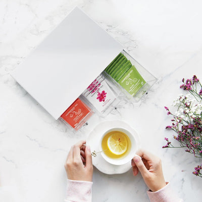 mDesign Küchen Organizer mit 3 Schubladen - Aufbewahrungsbox für Teebeutel, Kaffeepads, Süssungsmitt
