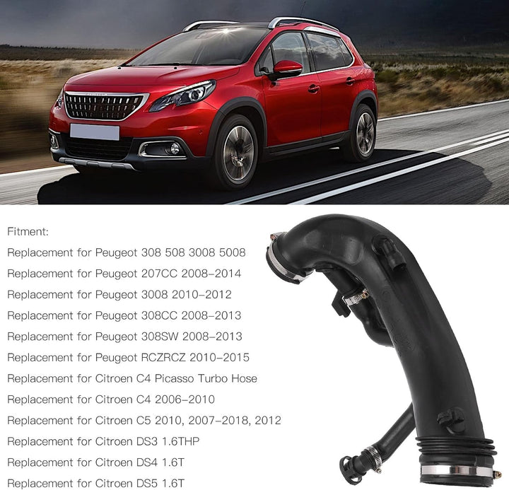 Qiilu Ansaugrohr Turbolader 1440Q6 9811909980 Turbo Air Chagrer Ansaugschlauch Gummiluftansaugrohr M