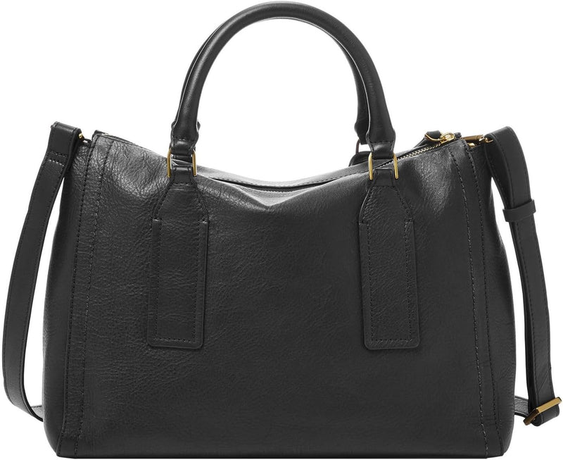 Fossil Damen Parker Eco Leder Schulranzen, 33cm L x 14cm B x 24.5cm H Schwarz, Schwarz