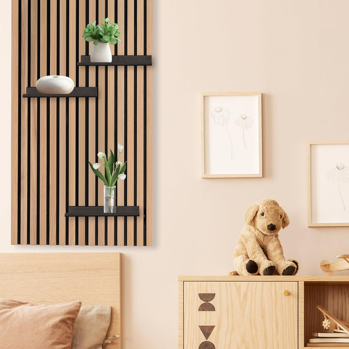 Regal für Akustikpaneele, 25×10cm Schwebende Hängeregal Slatwall Regale Metall Wandregale Akustikpan