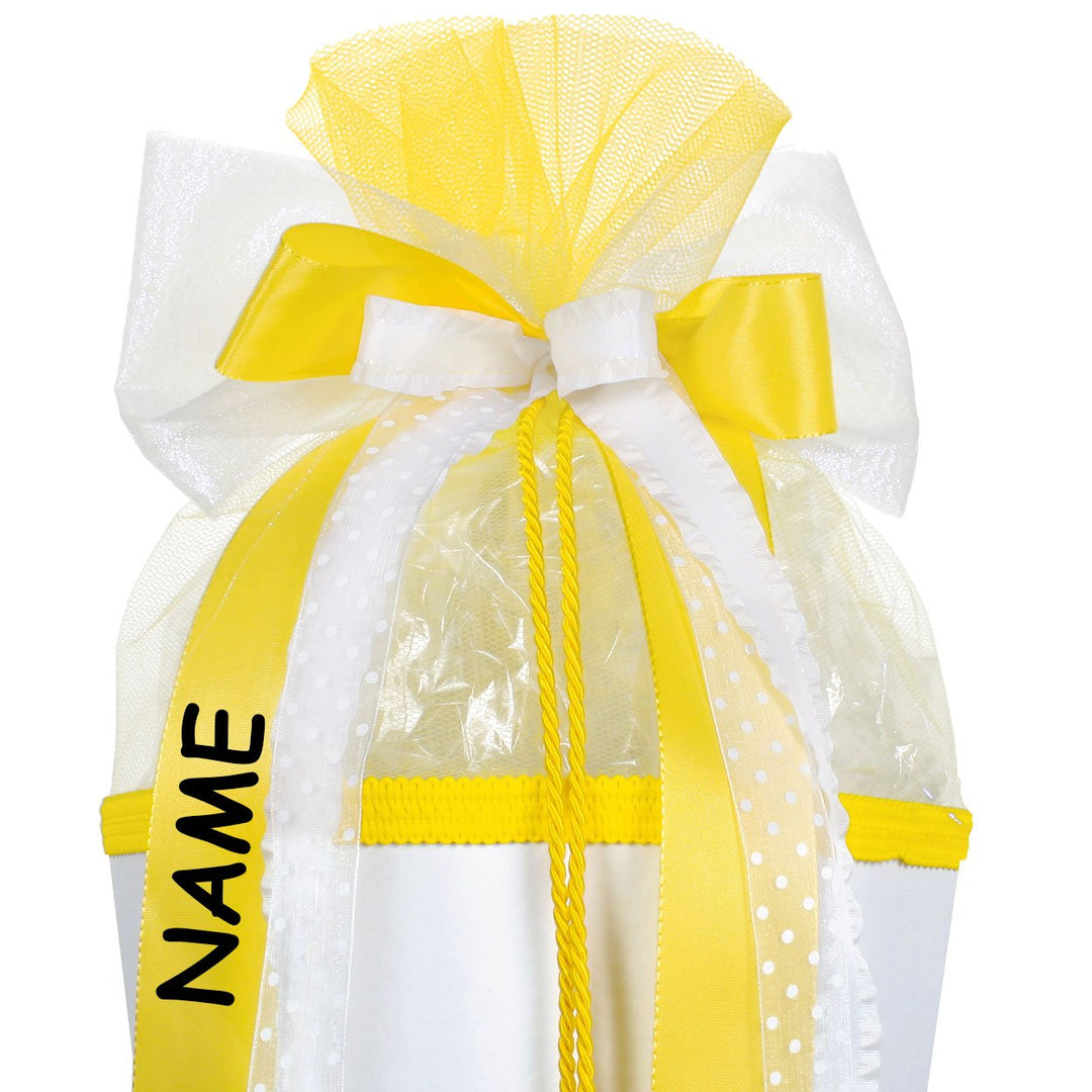 alles-meine.de GmbH grosse 3-D Schleife - incl. Name/Text - 24 cm breit u. 63 cm lang - für Geschenk