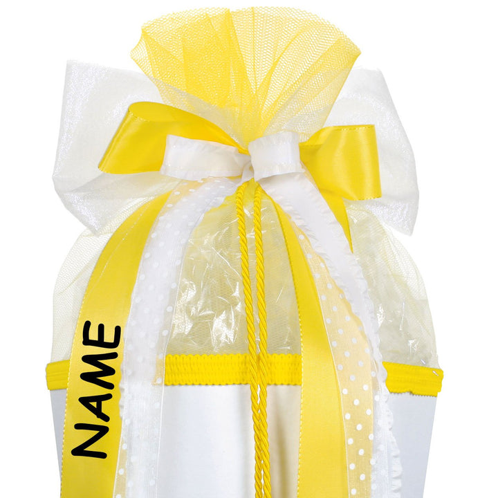 alles-meine.de GmbH grosse 3-D Schleife - incl. Name/Text - 24 cm breit u. 63 cm lang - für Geschenk