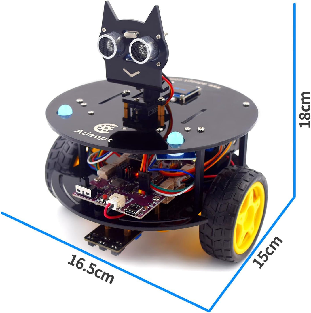 Adeept Smart Car Kit(Compatible with Arduino IDE), Line Tracking, Obstacle Avoidance, OLED Display,