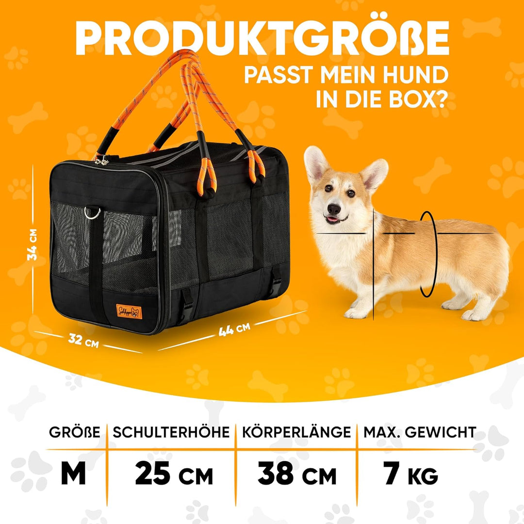 Schleppo Hundetasche für kleine Hunde 7kg [ATMUNGSAKTIV] - Hunde Transporttasche für Auto &amp; Zuhause
