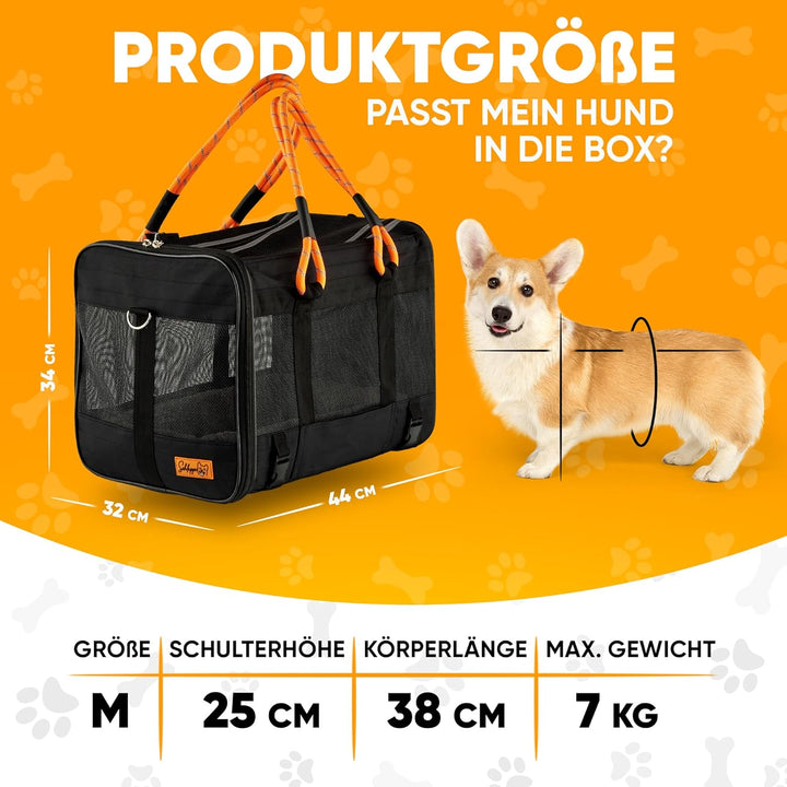 Schleppo Hundetasche für kleine Hunde 7kg [ATMUNGSAKTIV] - Hunde Transporttasche für Auto &amp; Zuhause
