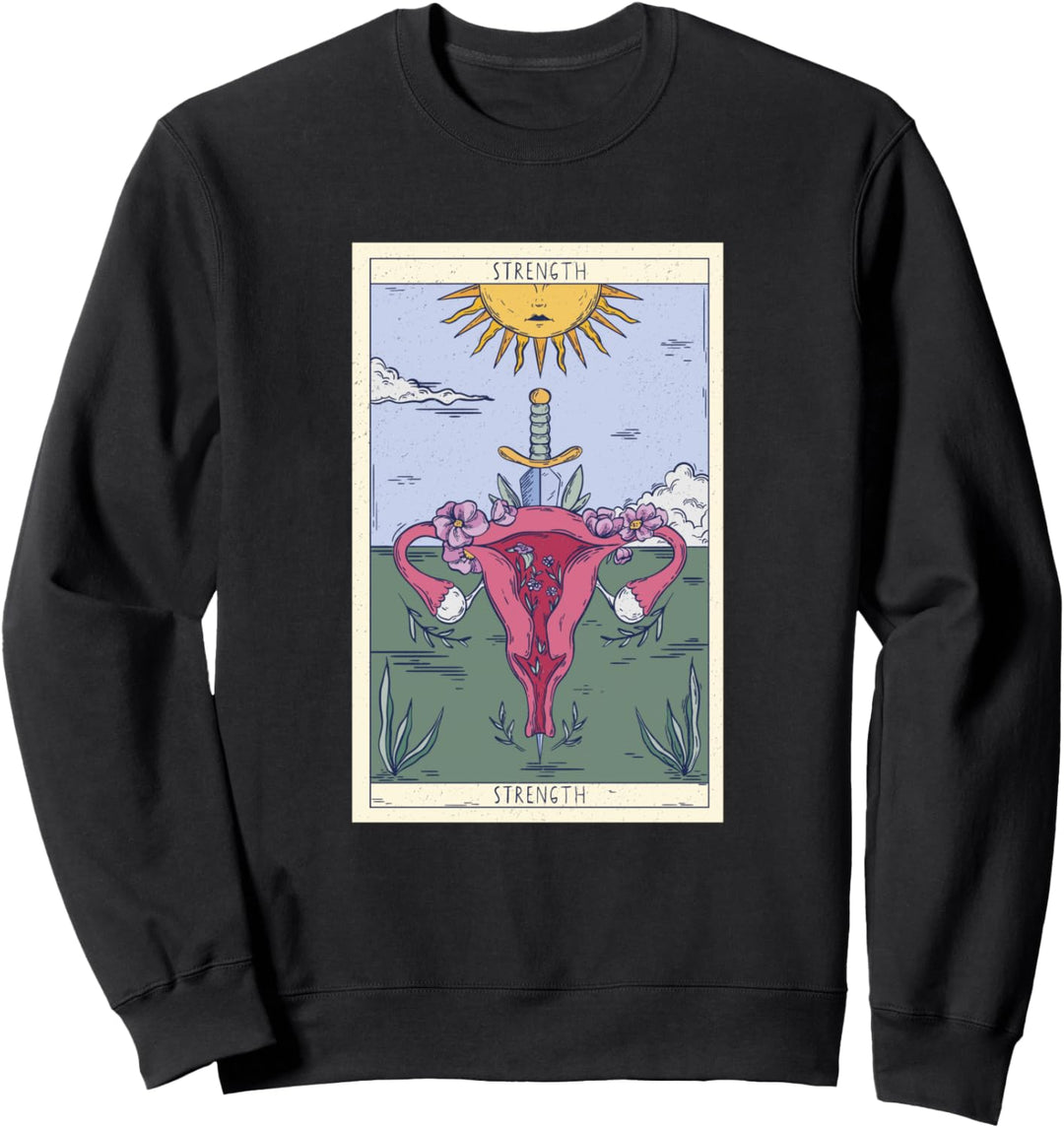 Tarot Card Strength Feminism Witchy Women Feminist Uterus Sweatshirt