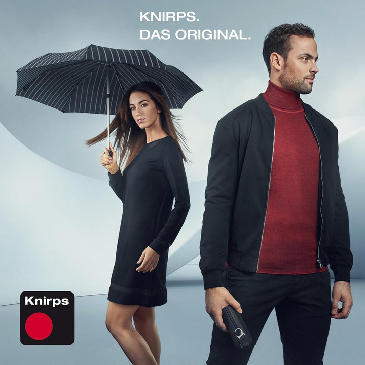 Knirps Taschenschirm T.200 Medium Duomatic in Navy mit Schutzhülle I Regenschirm mit Duomatic-Funkti