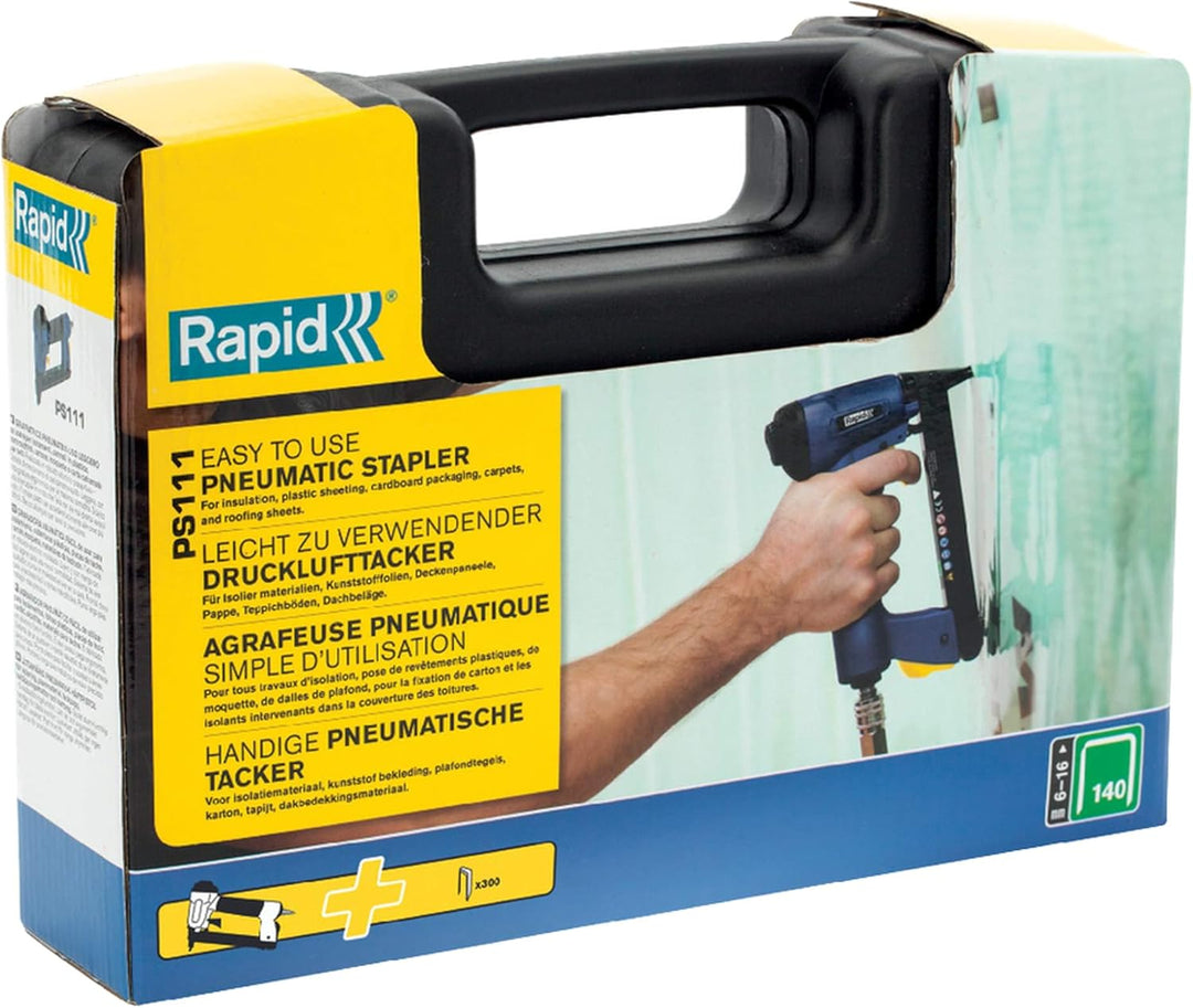 Rapid Drucklufttacker PS111, Druckluft Tacker für Holz und Folien, Leicht, Kompakt und Handlich, für