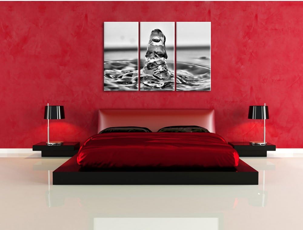 Pixxprint aussergewöhnlicher Wassertropfen als Leinwandbild/Grösse: 3 Teilig (120x80) cm/Wandbild/Ku