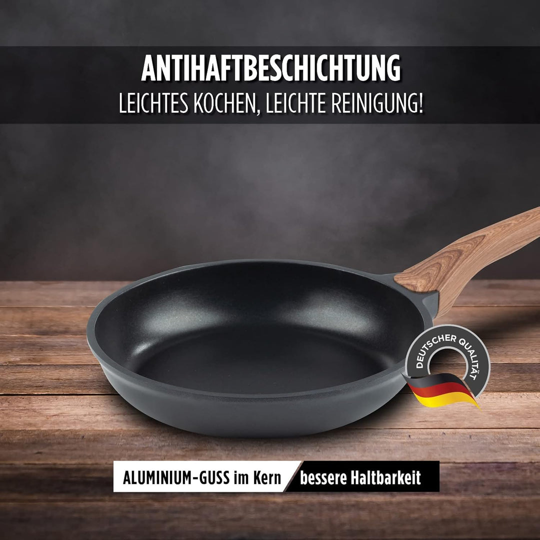 ROSMARINO Profi Bratpfanne 24 cm - Pfanne mit hervorragende Wärmeverteilung und Wärmeleistung, Induk