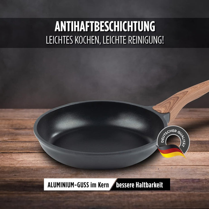 ROSMARINO Profi Bratpfanne 24 cm - Pfanne mit hervorragende Wärmeverteilung und Wärmeleistung, Induk
