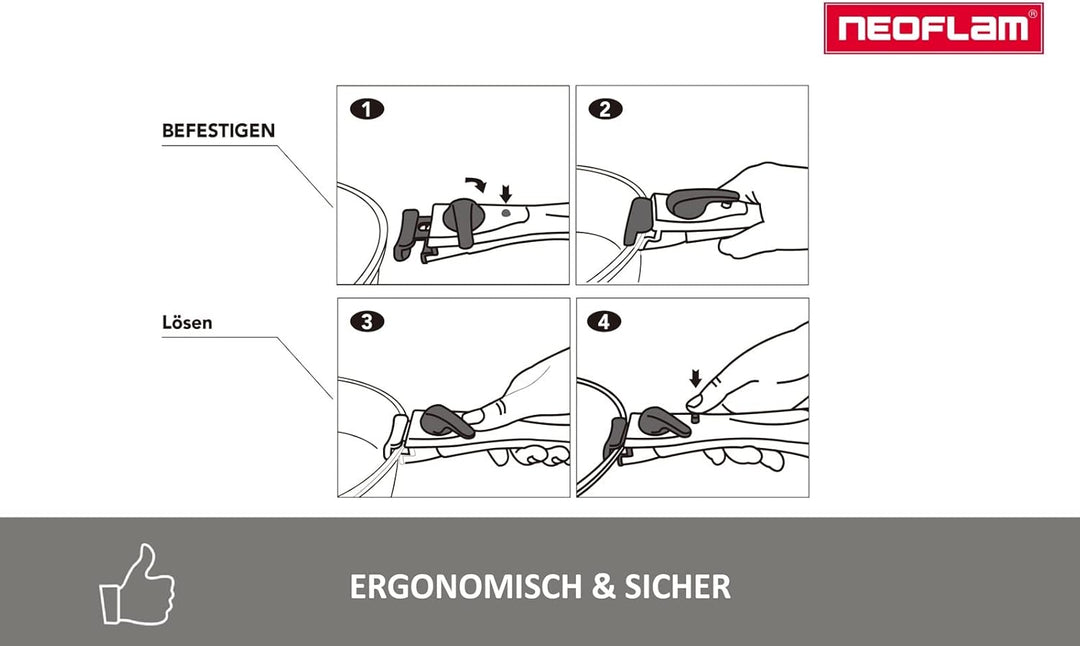 NEOFLAM® - Midas Plus Topf- und Pfannen-Set mit abnehmbarem Griff, 8-teilig, induktionsgeeignet, Ker