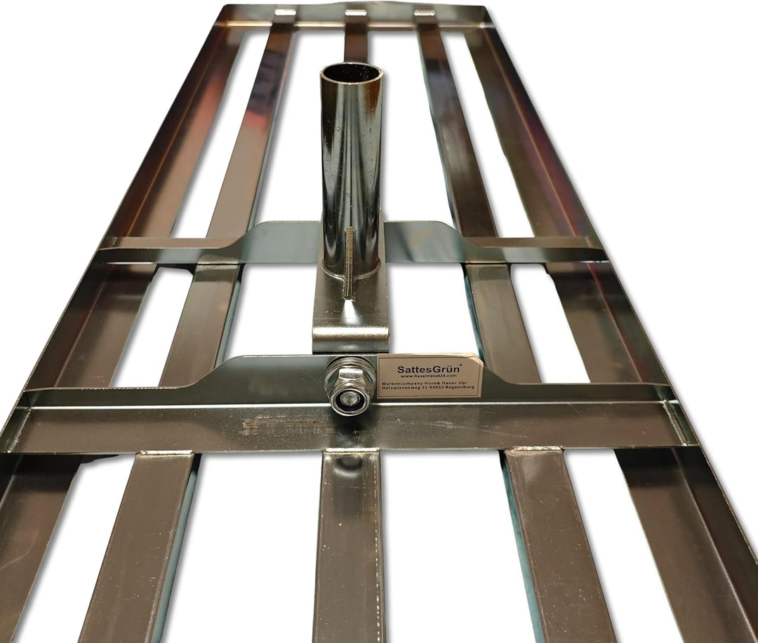 Triple XL Rasenrakel 118 x 30 cm aus Carbonstahl – Profi Leveling Rake ohne Stiel – Flächenebner für