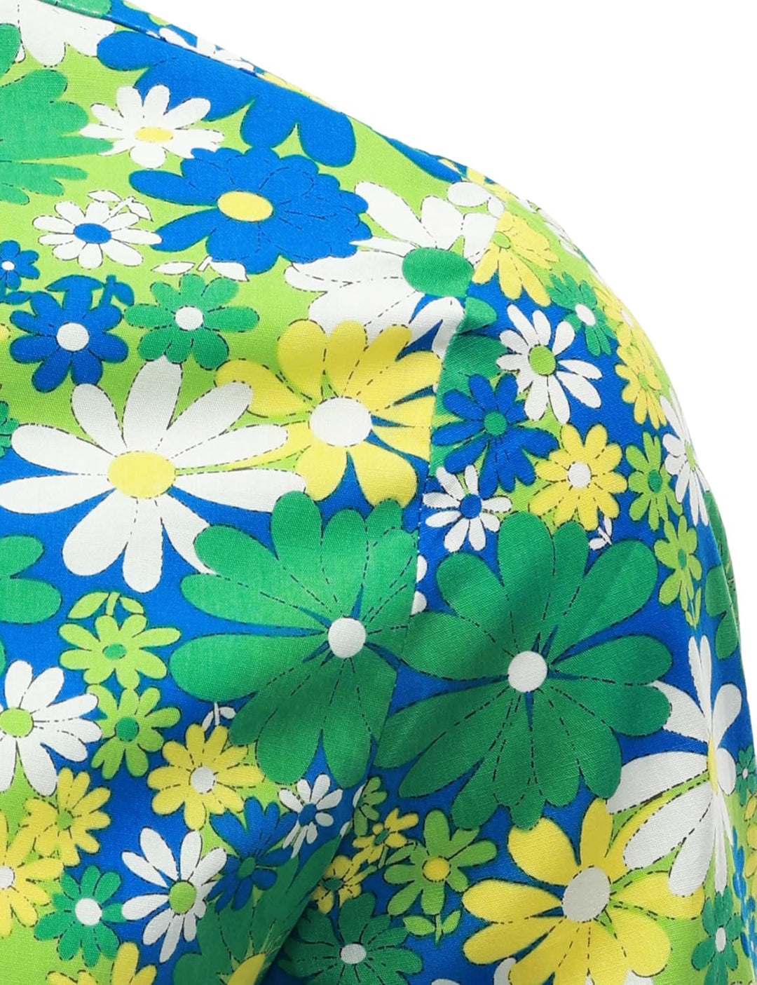 JOGAL Herren Regular Fit Floral Business Hemd Langarm Button Down Print Freizeithemd S Blau Grün Gän
